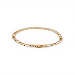 10K Yellow Gold Figaro Link Bracelet - Miral Jewelry
