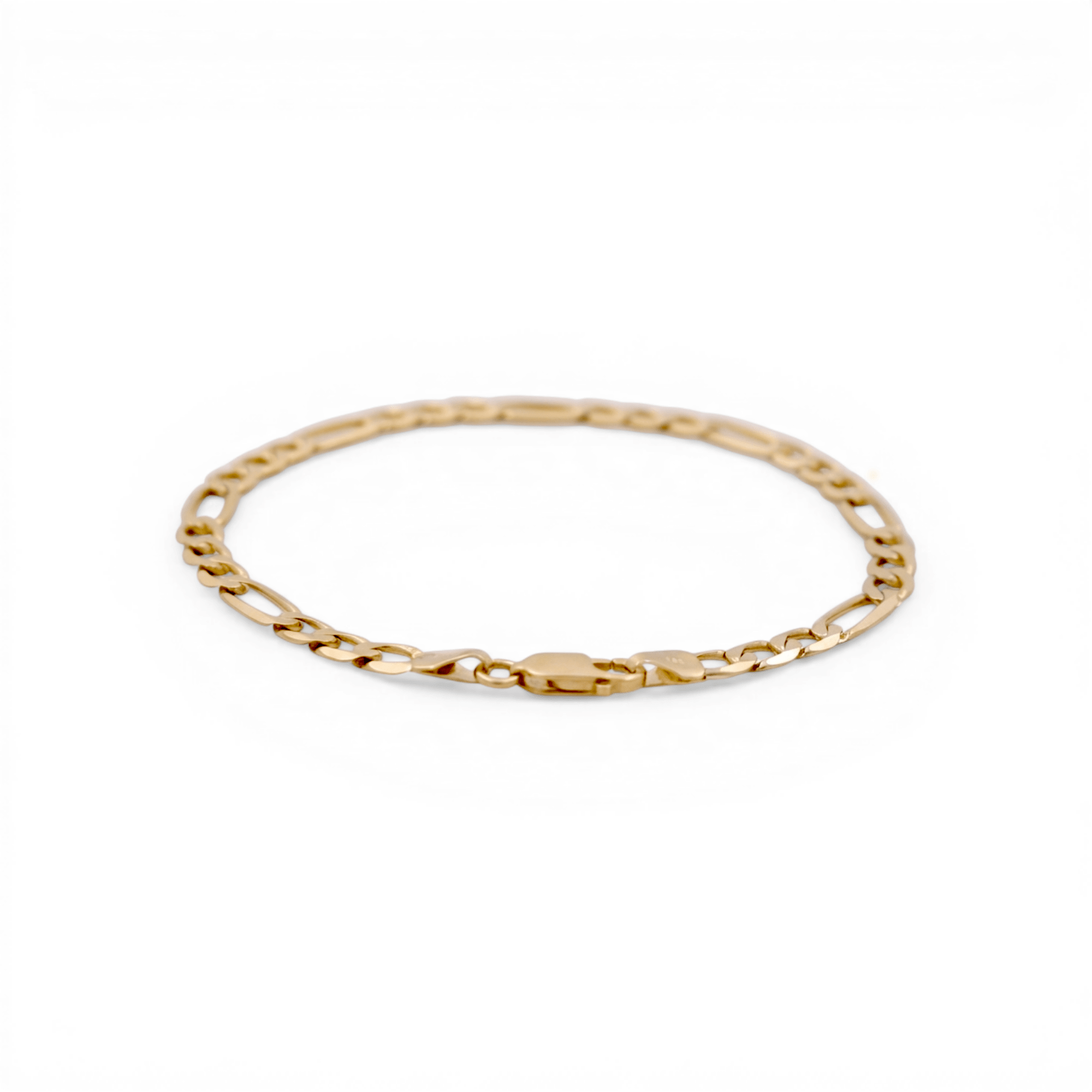 10K Yellow Gold Figaro Link Bracelet - Miral Jewelry