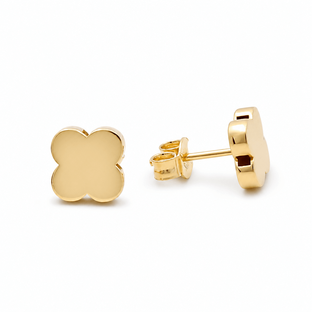 10K Yellow Gold Flower Earrings - Miral Jewelry