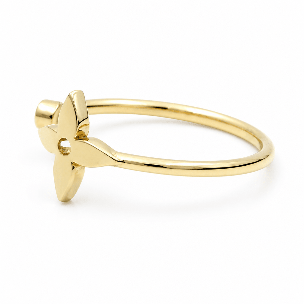 10K Yellow Gold Flower Fashion Women's Ring - Miral Jewelry