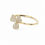 10K Yellow Gold Flower With CZ Fashion Women's Ring - Miral Jewelry