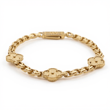 10k Yellow Gold Flowers Bracelet - Miral Jewelry