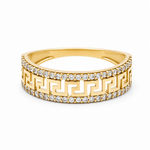 10K Yellow Gold Greek Band Fashion Women's Ring - Miral Jewelry