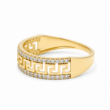 10K Yellow Gold Greek Band Fashion Women's Ring - Miral Jewelry