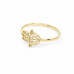 10K Yellow Gold Hamsa Hand Fashion Women's Ring - Miral Jewelry