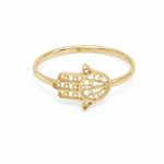 10K Yellow Gold Hamsa Hand Fashion Women's Ring - Miral Jewelry