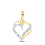 10k Yellow Gold Heart Diamond Women's Pendant with 0.08Tw Round Diamond - Miral Jewelry