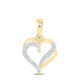 10k Yellow Gold Heart Diamond Women's Pendant with 0.08Tw Round Diamond - Miral Jewelry