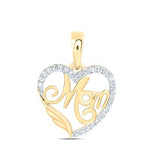 10k Yellow Gold Heart Diamond Women's Pendant with 0.10Tw Round Diamond - Miral Jewelry