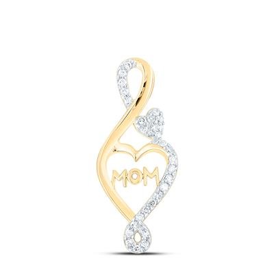10k Yellow Gold Heart Diamond Women's Pendant with 0.10Tw Round Diamond - Miral Jewelry