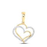 10k Yellow Gold Heart Diamond Women's Pendant with 0.12Tw Round Diamond - Miral Jewelry