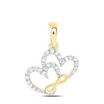 10k Yellow Gold Heart Diamond Women's Pendant with 0.12Tw Round Diamond - Miral Jewelry