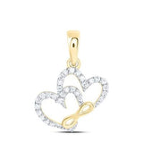 10k Yellow Gold Heart Diamond Women's Pendant with 0.12Tw Round Diamond - Miral Jewelry