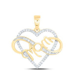 10k Yellow Gold Heart Diamond Women's Pendant with 0.16Tw Round Diamond - Miral Jewelry