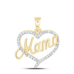 10k Yellow Gold Heart Diamond Women's Pendant with 0.18Tw Round Diamond - Miral Jewelry