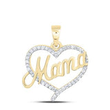 10k Yellow Gold Heart Diamond Women's Pendant with 0.18Tw Round Diamond - Miral Jewelry