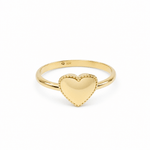 10K Yellow Gold Heart Fashion Women's Ring - Miral Jewelry