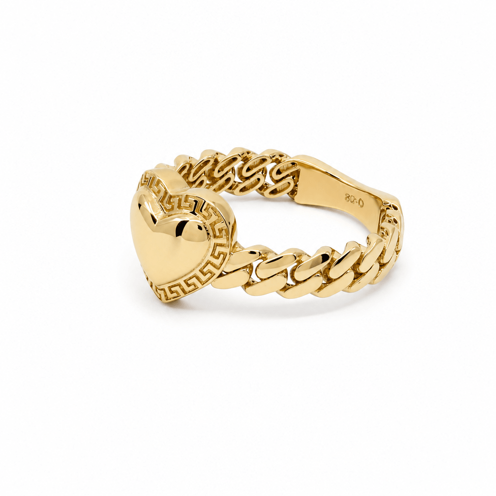 10K Yellow Gold Heart Fashion Women's Ring - Miral Jewelry