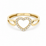 10K Yellow Gold Heart Fashion Women's Ring - Miral Jewelry