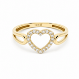 10K Yellow Gold Heart Fashion Women's Ring - Miral Jewelry