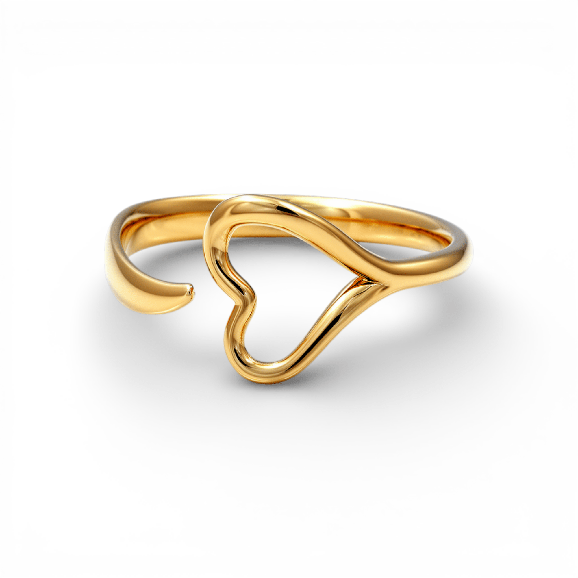 10K Yellow Gold Heart Fashion Women's Ring - Miral Jewelry