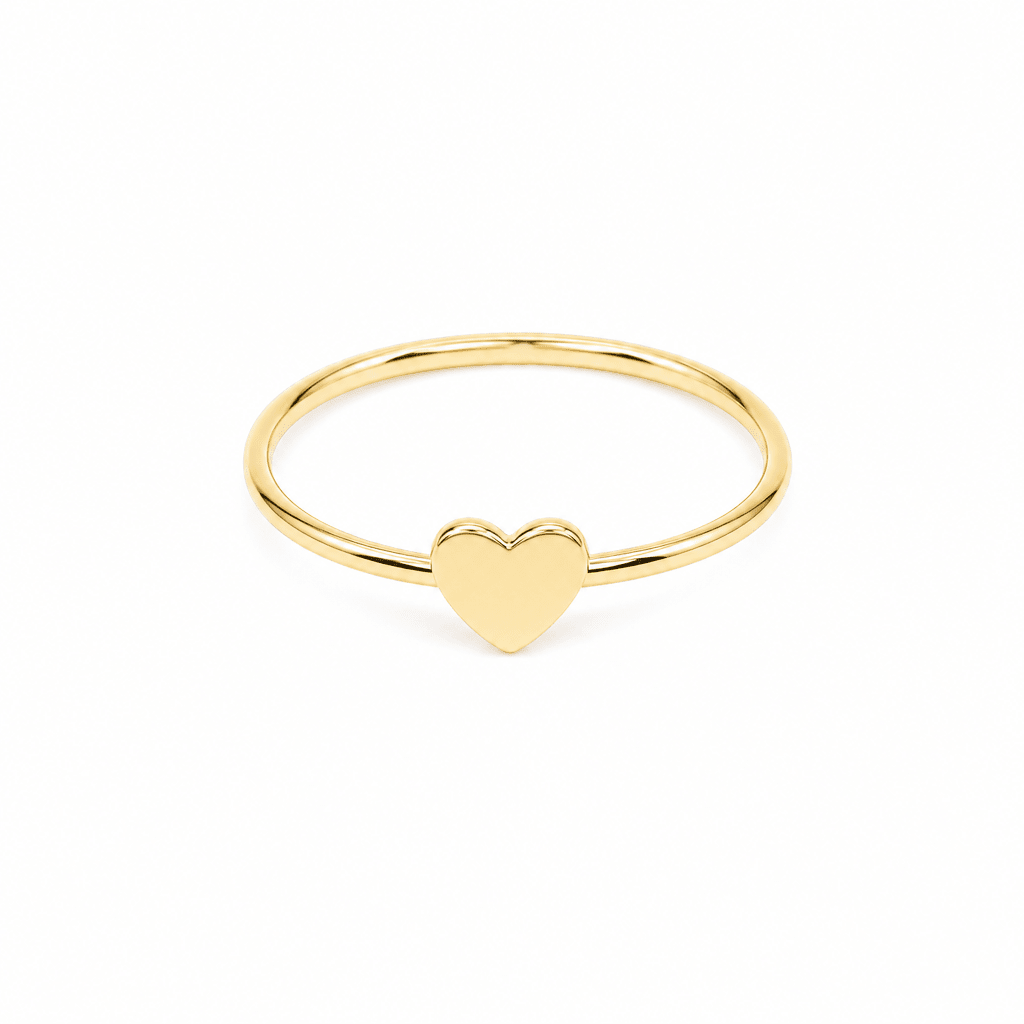 10K Yellow Gold Heart Fashion Women's Ring - Miral Jewelry