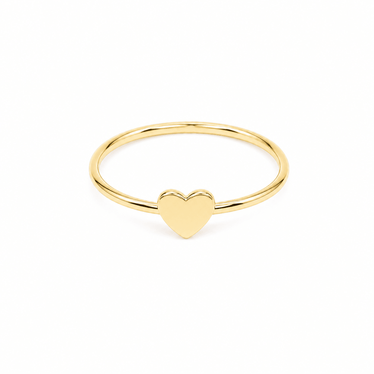 10K Yellow Gold Heart Fashion Women's Ring - Miral Jewelry