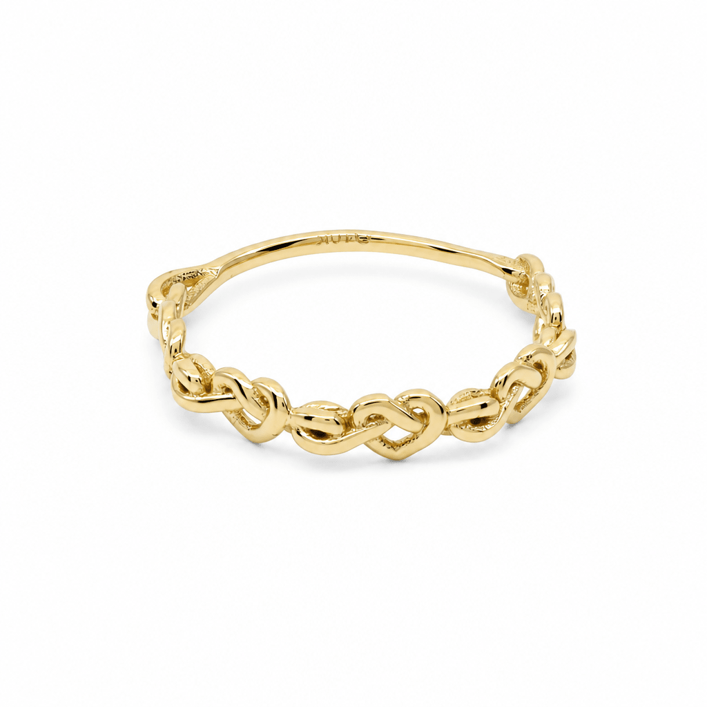 10K Yellow Gold Heart Fashion Women's Ring - Miral Jewelry