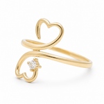 10K Yellow Gold Heart Fashion Women's Ring - Miral Jewelry