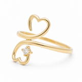 10K Yellow Gold Heart Fashion Women's Ring - Miral Jewelry