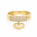 10K Yellow Gold Heart Fashion Women's Ring - Miral Jewelry