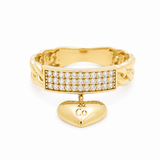 10K Yellow Gold Heart Fashion Women's Ring - Miral Jewelry