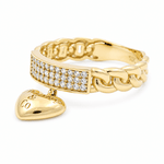 10K Yellow Gold Heart Fashion Women's Ring - Miral Jewelry