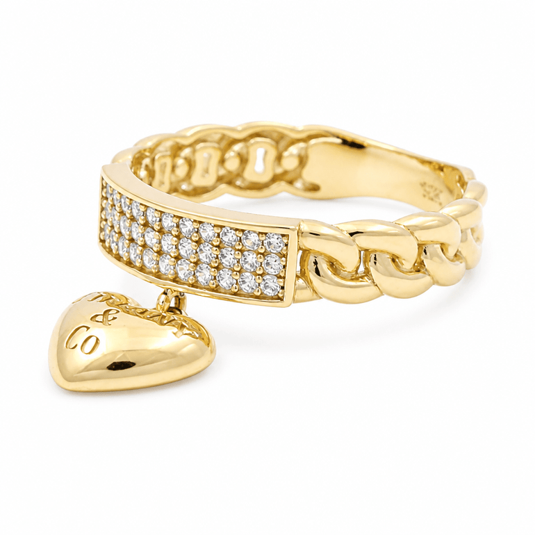 10K Yellow Gold Heart Fashion Women's Ring - Miral Jewelry