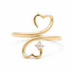 10K Yellow Gold Heart Fashion Women's Ring - Miral Jewelry