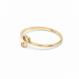 10K Yellow Gold Heart Key Fashion Women's Ring - Miral Jewelry