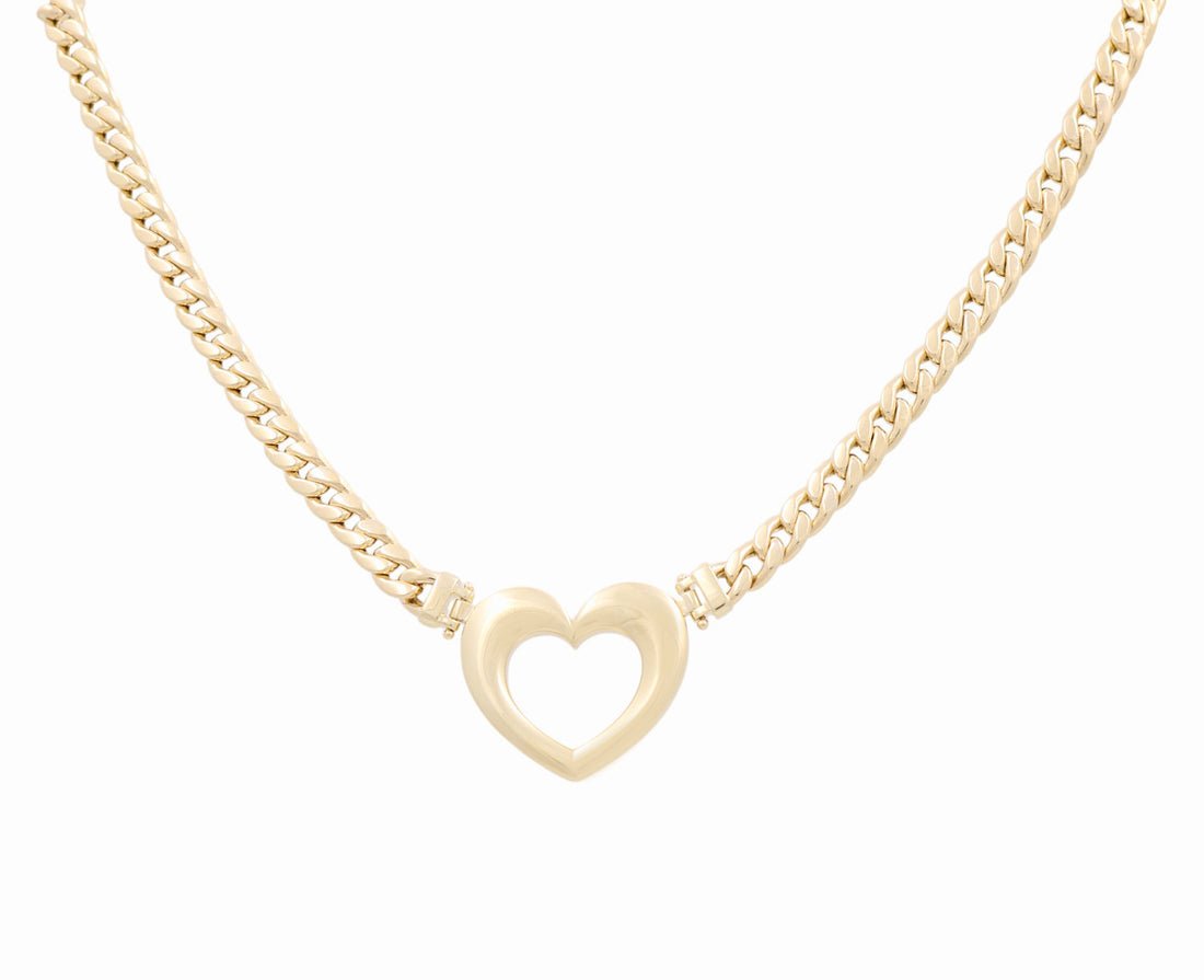 10K Yellow Gold Heart Necklaces - Miral Jewelry