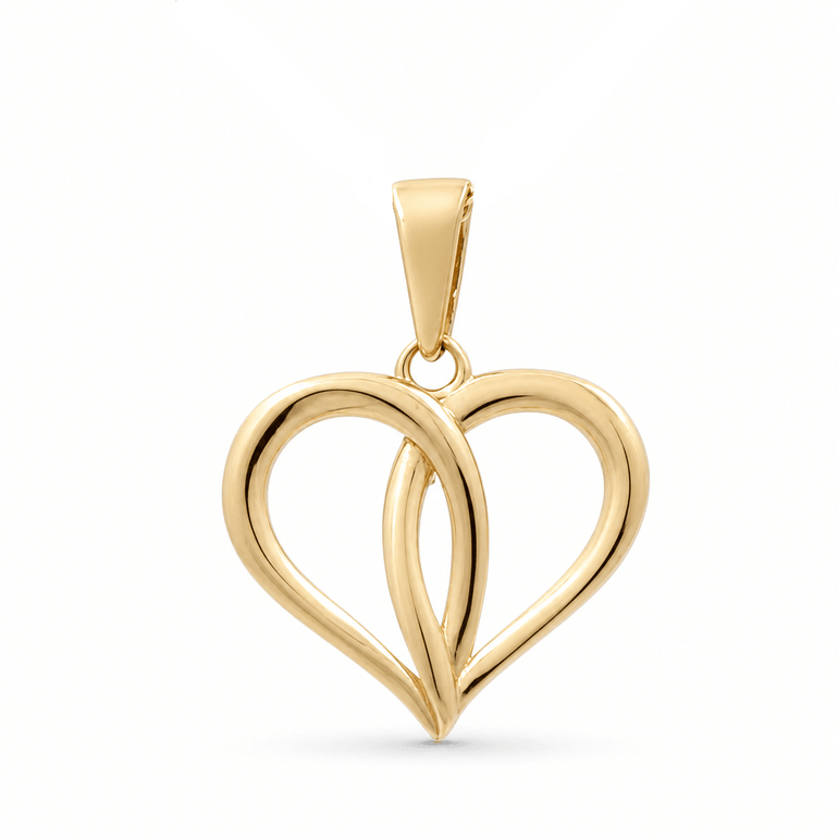 10K Yellow Gold Heart Pendant - Miral Jewelry