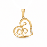 10K Yellow Gold Heart Pendant - Miral Jewelry