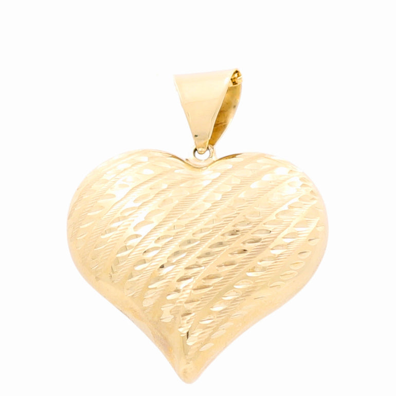 10K Yellow Gold Heart Pendant - Miral Jewelry