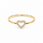 10K Yellow Gold Heart With CZ Fashion Women's Ring - Miral Jewelry