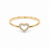 10K Yellow Gold Heart With CZ Fashion Women's Ring - Miral Jewelry