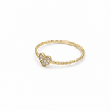 10K Yellow Gold Heart With CZ Fashion Women's Ring - Miral Jewelry