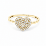 10K Yellow Gold Heart With CZ Fashion Women's Ring - Miral Jewelry