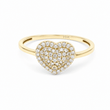 10K Yellow Gold Heart With CZ Fashion Women's Ring - Miral Jewelry