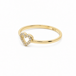 10K Yellow Gold Heart With CZ Fashion Women's Ring - Miral Jewelry