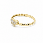 10K Yellow Gold Heart With CZ Fashion Women's Ring - Miral Jewelry