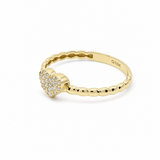 10K Yellow Gold Heart With CZ Fashion Women's Ring - Miral Jewelry