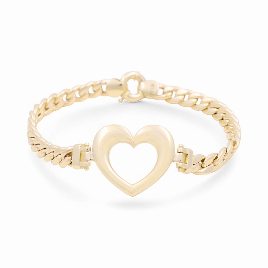 10K Yellow Gold Heart Women's Bracelet - Miral Jewelry