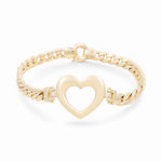 10K Yellow Gold Heart Women's Bracelet - Miral Jewelry